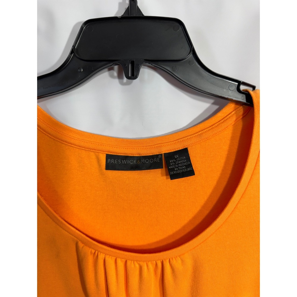 Preswick & Moore Womens Plus 1X Orange Scoop Neck Pleated Front Tank Top NWT - Picture 10 of 10